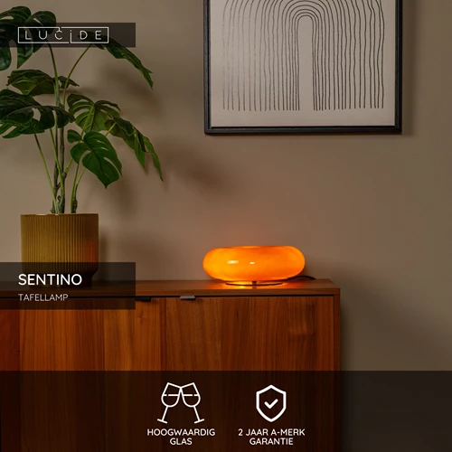 Lucide SENTINO - Tafellamp - Ø 29,5 cm - 3xG9 - Oranje - USP